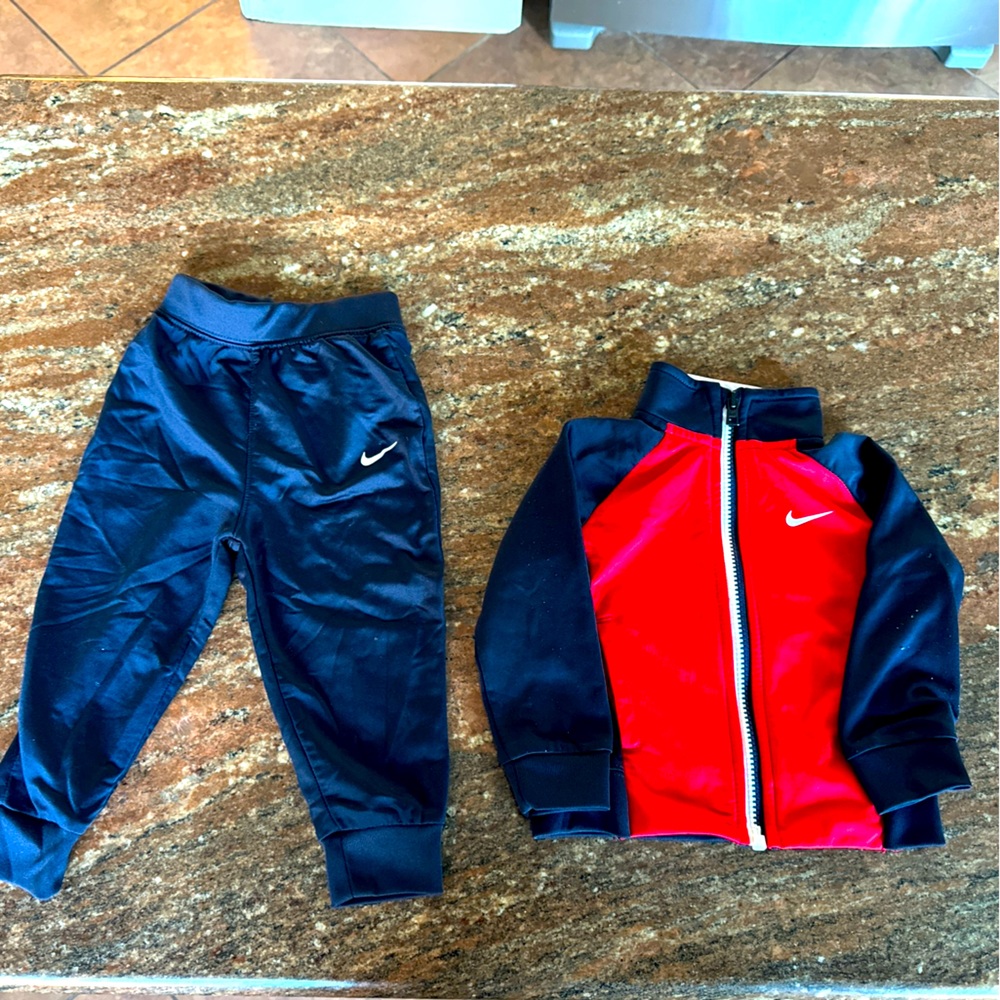Nike Dri-Fit Toddler Track Suit Red/ Navy Blue - Size 18 months